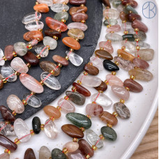 Кварц рутиловый микс сколы ~ 12-16 мм