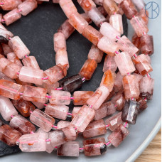 Кварц с включениями гетита фриформ цилиндр ~ 11-12 мм