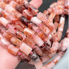 Кварц с включениями гетита фриформ цилиндр ~ 11-12 мм