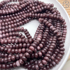 Кварц серо-бордовый тонированный рондель №1 8х5 мм