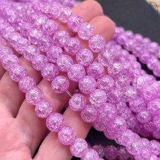 Кварц снежный сиреневый (имитация) 8 мм