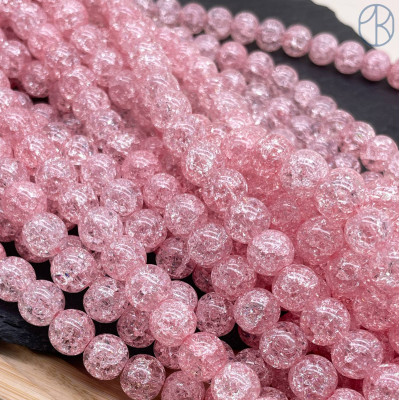 Кварц снежный светло-розовый (имитация) 10 мм