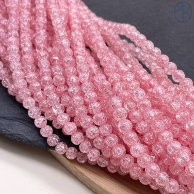 Кварц снежный светло-розовый (имитация) 6 мм