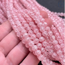Кварц снежный светло-розовый (имитация) 6 мм