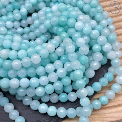 Кварц светло-бирюзовый тонированный №1 8 мм