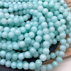 Кварц светло-бирюзовый тонированный №2 8 мм