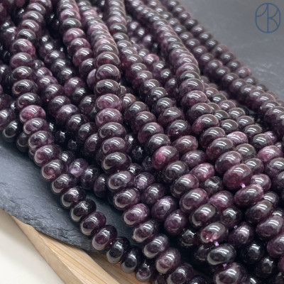 Кварц темно-фиолетовый тонированный рондель 8х5 мм