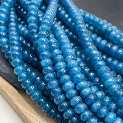 Кварц темно-голубой №1 тонированный рондель 8х5 мм