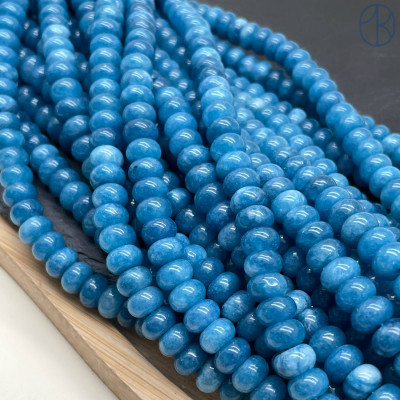 Кварц темно-голубой тонированный рондель 8х5 мм