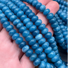 Кварц темно-голубой тонированный рондель 8х5 мм