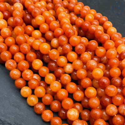 Кварц темно-оранжевый тонированный 8 мм