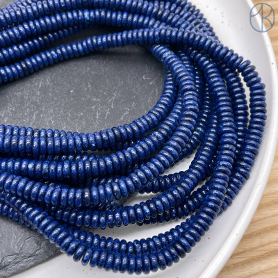 Кварц темно-синий тонированный рондель 6х2 мм