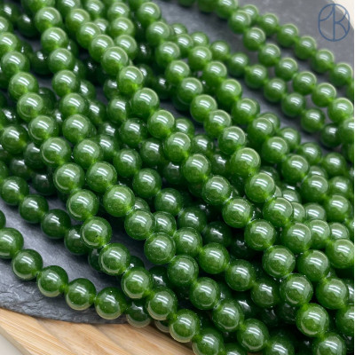 Кварц темно-зеленый тонированный №1 8 мм