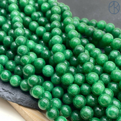 Кварц темно-зеленый тонированный №2 8 мм