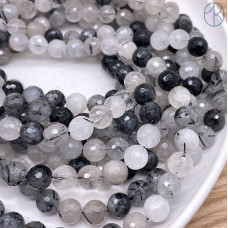 Кварц Турмалиновый 10 мм мелкая огранка (128 граней)