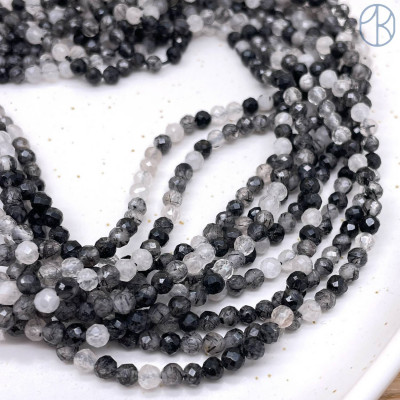 Кварц Турмалиновый 4 мм мелкая огранка  (128 граней)