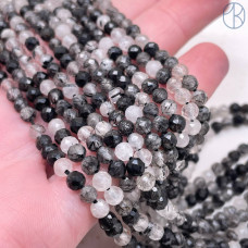 Кварц Турмалиновый 4 мм мелкая огранка  (128 граней)