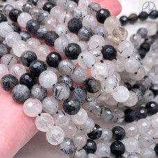 Кварц Турмалиновый 8 мм мелкая огранка (128 граней)