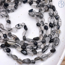 Кварц турмалиновый галтовка ~ 6-8 мм