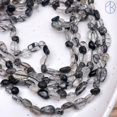 Кварц турмалиновый галтовка ~ 6-8 мм