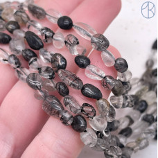 Кварц турмалиновый галтовка ~ 6-8 мм