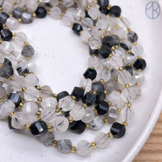 Кварц турмалиновый крученая огранка 8 мм