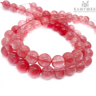 Кварц Вишневый розовый 12 мм (имитация)