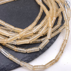 Кварц Вишневый желтый трубочки 13х4 мм (имитация)