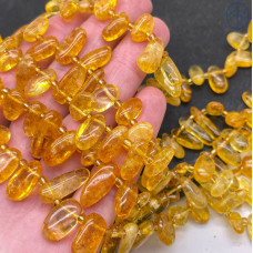 Кварц желтый тонированный с эффектом Кракле сколы ~ 12-16 мм