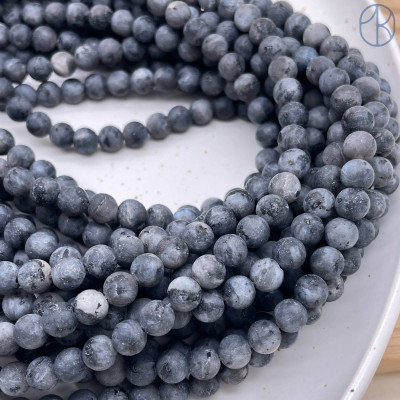 Лабрадорит черный матовый (Ларвикит) 6 мм