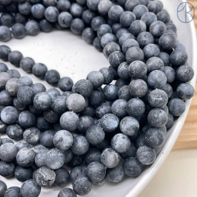 Лабрадорит черный матовый (Ларвикит) 8 мм