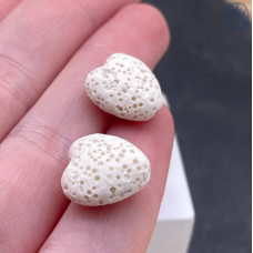 Лава Вулканическая белая сердце 14 мм
