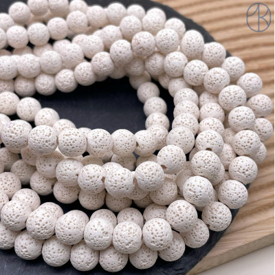 Лава Вулканическая, цвет сливочный белый 10 мм 