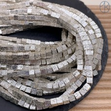 Лава Вулканическая куб с покрытием светлое серебро 4 мм