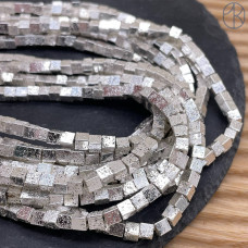 Лава Вулканическая куб с покрытием светлое серебро 4 мм