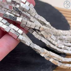 Лава Вулканическая куб с покрытием светлое серебро 4 мм