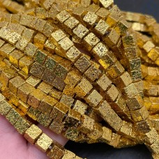 Лава Вулканическая куб с покрытием светлое золото 6 мм