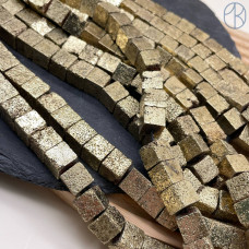 Лава Вулканическая куб с покрытием темное золото 10 мм