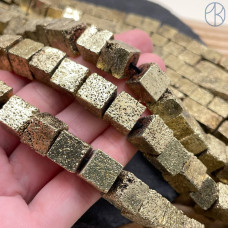 Лава Вулканическая куб с покрытием темное золото 10 мм