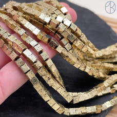 Лава Вулканическая куб с покрытием темное золото 4 мм