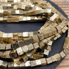 Лава Вулканическая куб с покрытием темное золото 6 мм