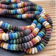 Лава Вулканическая микс рондель 9х4 мм Лава Вулканическая микс рондель 9х4 мм