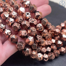 Лава Вулканическая огранка с покрытием бронза 10 мм Лава Вулканическая огранка с покрытием бронза 10 мм