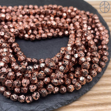 Лава Вулканическая огранка с покрытием бронза 6 мм  Лава Вулканическая огранка с покрытием бронза 6 мм