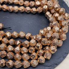 Лава Вулканическая огранка темное золото 10 мм