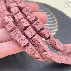 Лава Вулканическая розовый куб 8,5 мм