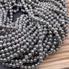 Лава Вулканическая с покрытием темное серебро 4 мм