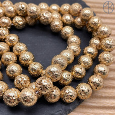 Лава Вулканическая с покрытием темное золото 12 мм