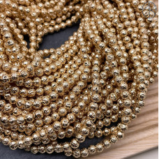 Лава Вулканическая с покрытием темное золото 4 мм