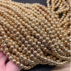 Лава Вулканическая с покрытием темное золото 4 мм